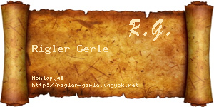 Rigler Gerle névjegykártya